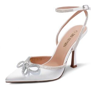 White closed toed high heels